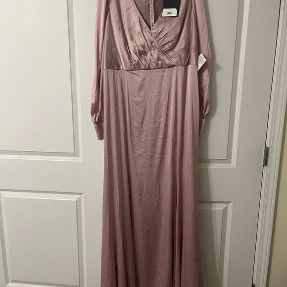 Mac Duggal Long Sleeve Dress in Light Pink - Picture 2 of 7